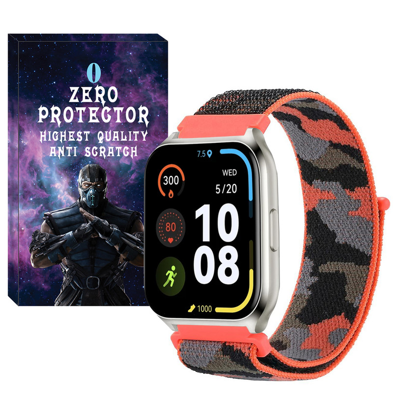 بند زیرو مدل Nylon-Army-ZR مناسب برای ساعت هوشمند هایلو RS4 / RS4 Plus / LS02