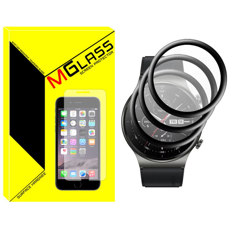 محافظ صفحه نمایش نانو ام‌گلس مدل Pmma-MG مناسب برای ساعت هوشمند هواوی Watch 3 active edition بسته سه عددی