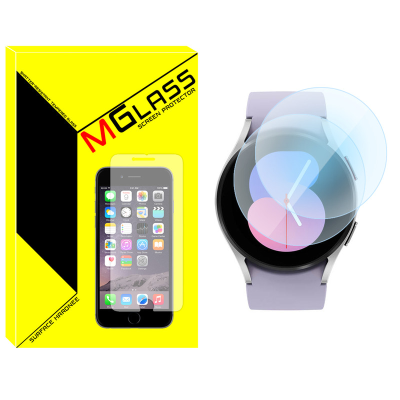محافظ صفحه نمایش شیشه‌ای ام‌گلس مدل Glass-MG مناسب برای ساعت هوشمند سامسونگ Galaxy Watch 5 40mm بسته دو عددی