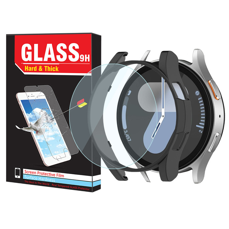 کاور هارد اند تیک مدل PC Bumper HT مناسب برای ساعت هوشمند سامسونگ Galaxy Watch 7 44mm به همراه محافظ صفحه نمایش