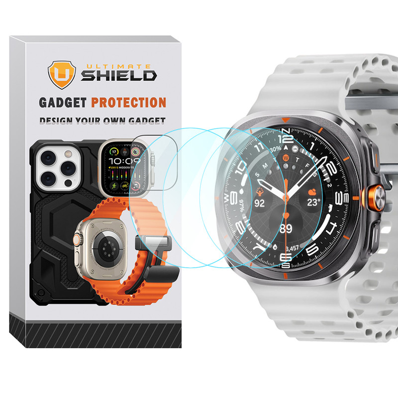 محافظ صفحه نمایش شیشه‌ای آلتیمیت شیلد مدل Glass-UL مناسب برای ساعت هوشمند سامسونگ Galaxy Watch 7 Ultra 47mm بسته سه عددی