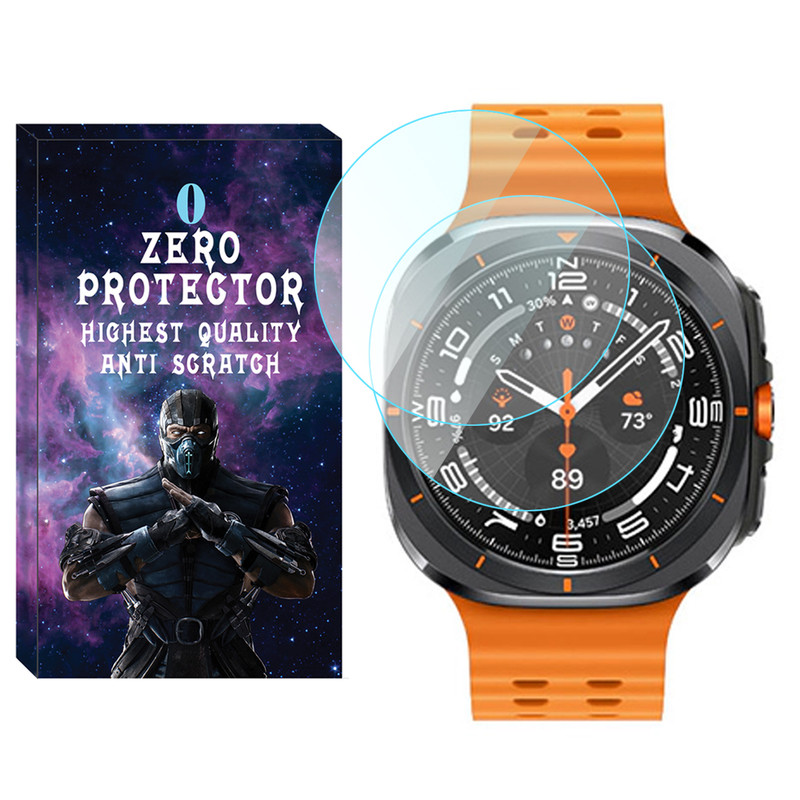 محافظ صفحه نمایش شیشه‌ای زیرو مدل Glass-ZR مناسب برای ساعت هوشمند سامسونگ Galaxy Watch 7 Ultra 47mm بسته دو عددی