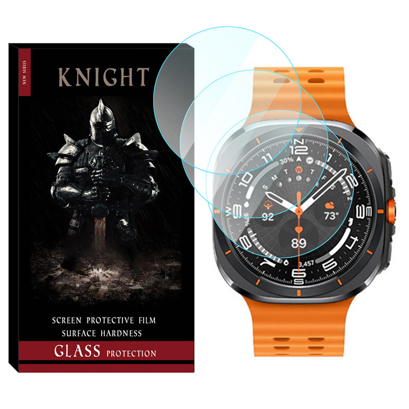 محافظ صفحه نمایش شیشه‌ای نایت مدل Glass-KT مناسب برای ساعت هوشمند سامسونگ Galaxy Watch 7 Ultra 47mm بسته سه عددی