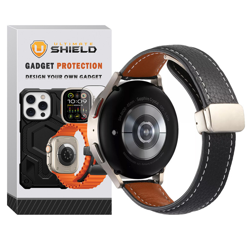 بند آلتیمیت شیلد مدل MAG Leather UL مناسب برای ساعت هوشمند سامسونگ Galaxy watch Active 40mm / Active 2 40mm / Active 2 44mm