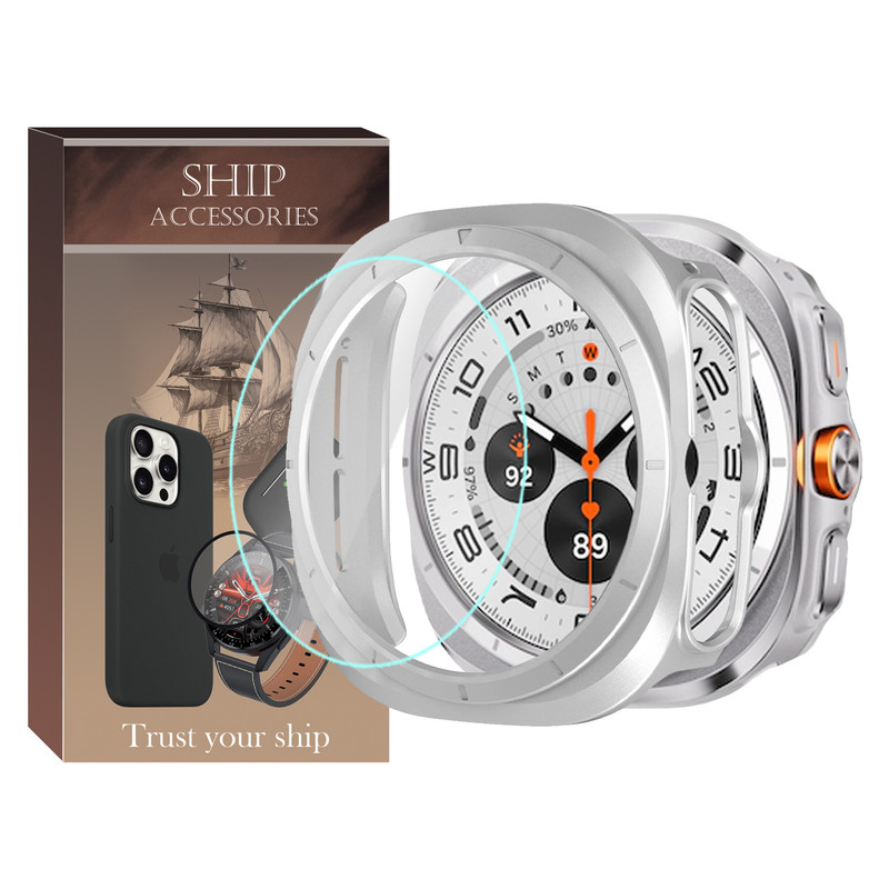 کاور شیپ مدل PC Bumper SH مناسب برای ساعت هوشمند سامسونگ Galaxy Watch 7 Ultra 47mm به همراه محافظ صفحه نمایش