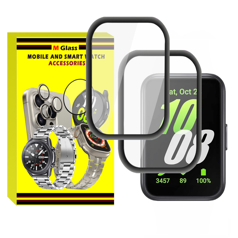 محافظ صفحه نمایش ام‌گلس مدل Pmma-MG مناسب برای ساعت هوشمند سامسونگ Galaxy Watch Fit 3 بسته دو عددی