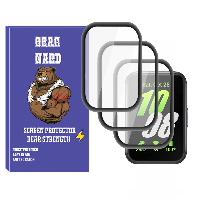 محافظ صفحه نمایش برنارد مدل Pmma-BR مناسب برای ساعت هوشمند سامسونگ Galaxy Watch Fit 3 بسته سه عددی