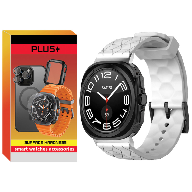 بند پلاس مدل Rhombus Silver HL مناسب برای ساعت هوشمند سامسونگ Galaxy Watch 7 Ultra 47mm