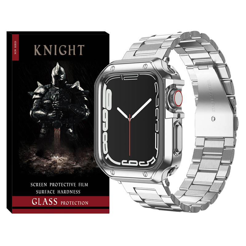 بند نایت مدل 3Lux KT مناسب برای اپل واچ Series SE 2022 Aluminum Case 44mm / SE 2021 Aluminum Case 44mm / Series 5 44mm / Series 6 44mm / SE 44mm به همراه کاور