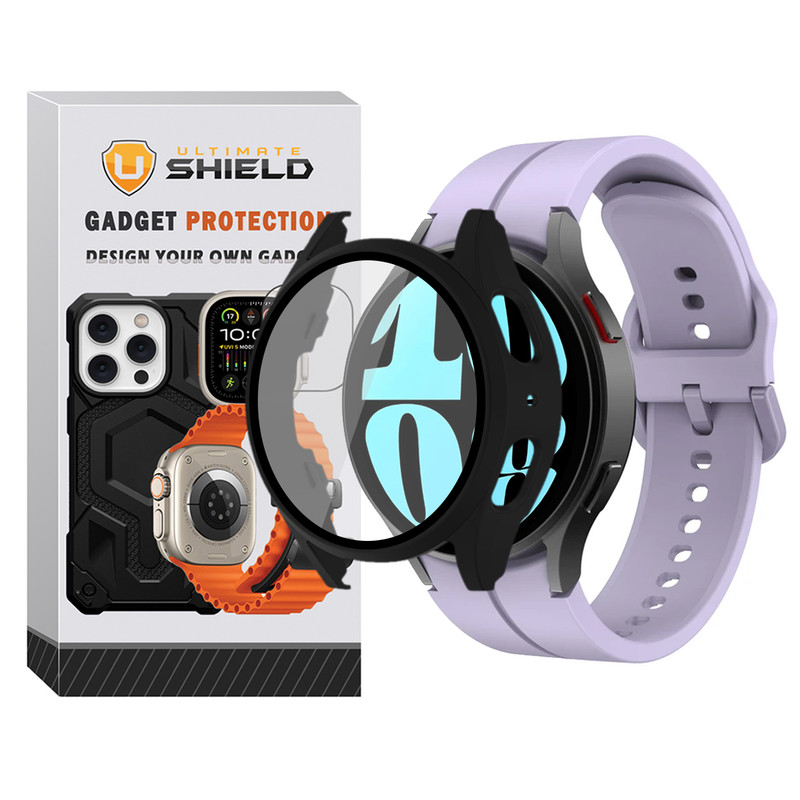 بند آلتیمیت شیلد مدل Silic ORG_GRD مناسب برای ساعت هوشمند سامسونگ Galaxy Watch 6 40mm به همراه کاور