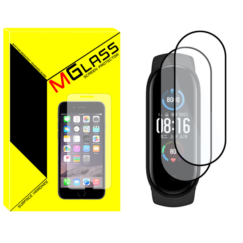 محافظ صفحه نمایش نانو ام‌گلس مدل Pmma-MG مناسب برای ساعت هوشمند شیائومی Mi Band 8 بسته دو عددی