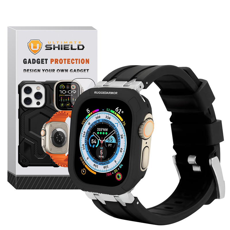 بند آلتیمیت شیلد مدل Stylish Rugged مناسب برای اپل واچ 49 میلی‌متری سری Ultra به همراه کاور
