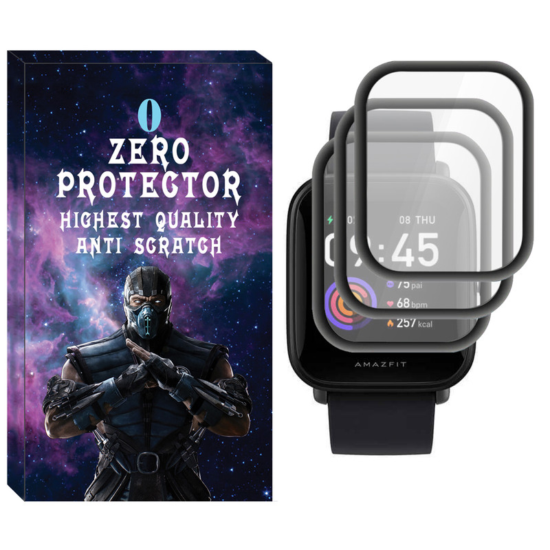 محافظ صفحه نمایش نانو زیرو مدل NZO مناسب برای ساعت هوشمند امیزفیت Bip 3 بسته سه عددی