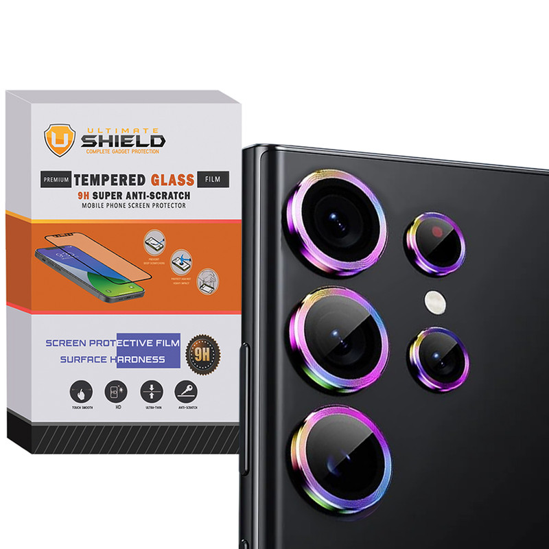 محافظ لنز دوربین آلتیمیت شیلد مدل Colorful Ring UL مناسب برای گوشی موبایل سامسونگ Galaxy S22 Ultra