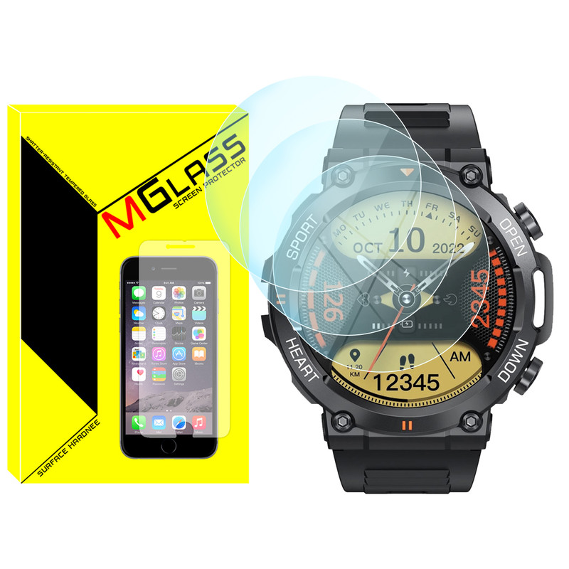 محافظ صفحه نمایش شیشه‌ای ام‌گلس مدل SH-MG مناسب برای ساعت هوشمند هپی تاچ K59 / K59 Pro بسته سه عددی
