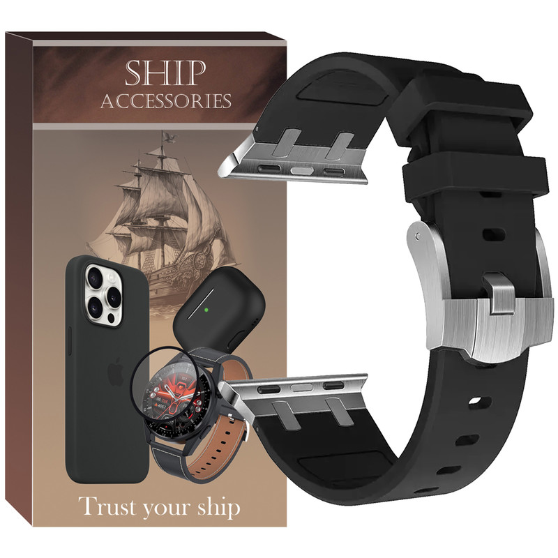 بند شیپ مدل Silicone AP SH مناسب برای اپل واچ سری 7/8/9 سایز 45 میلی متری