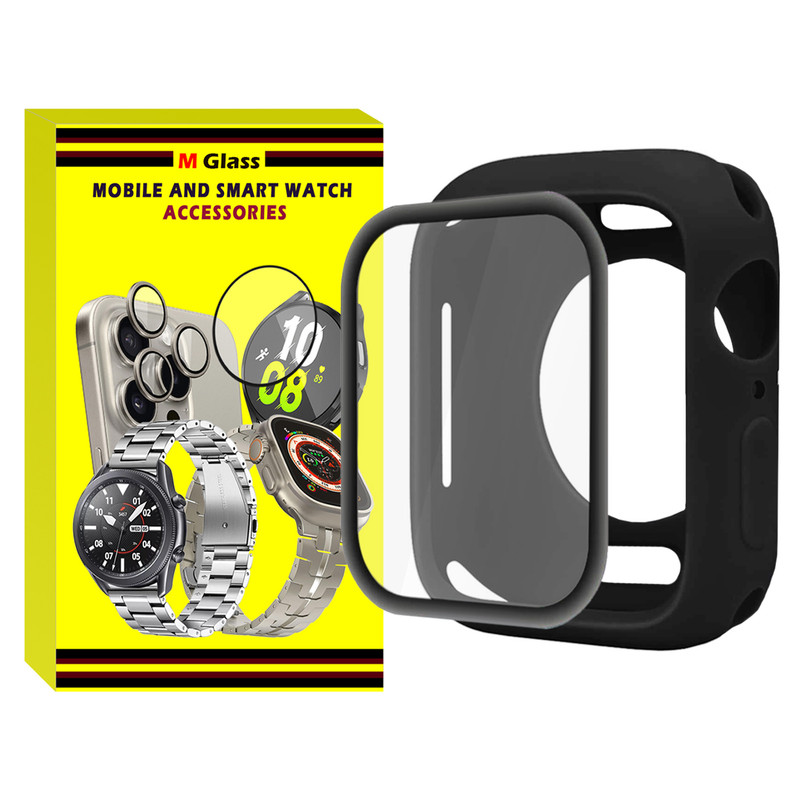 کاور ام‌گلس مدل Jelly Shield MG مناسب برای اپل واچ سری 4/5/6/SE سایز 40 میلی متری به همراه محافظ صفحه نمایش