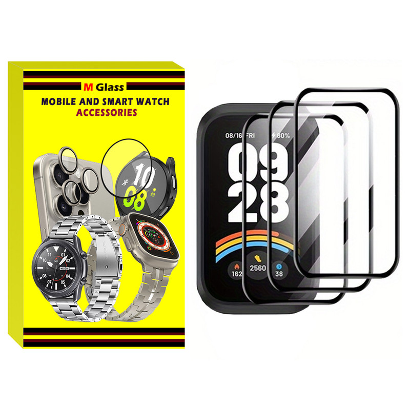 محافظ صفحه نمایش ام‌گلس مدل Nano Pmma MG مناسب برای ساعت هوشمند شیائومی Smart Band 9 Active بسته سه عددی