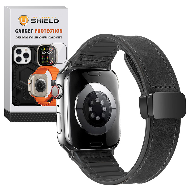 بند آلتیمیت شیلد مدل Smooth Leather Mag مناسب برای اپل واچ 38 میلی متری سری 1/2/3