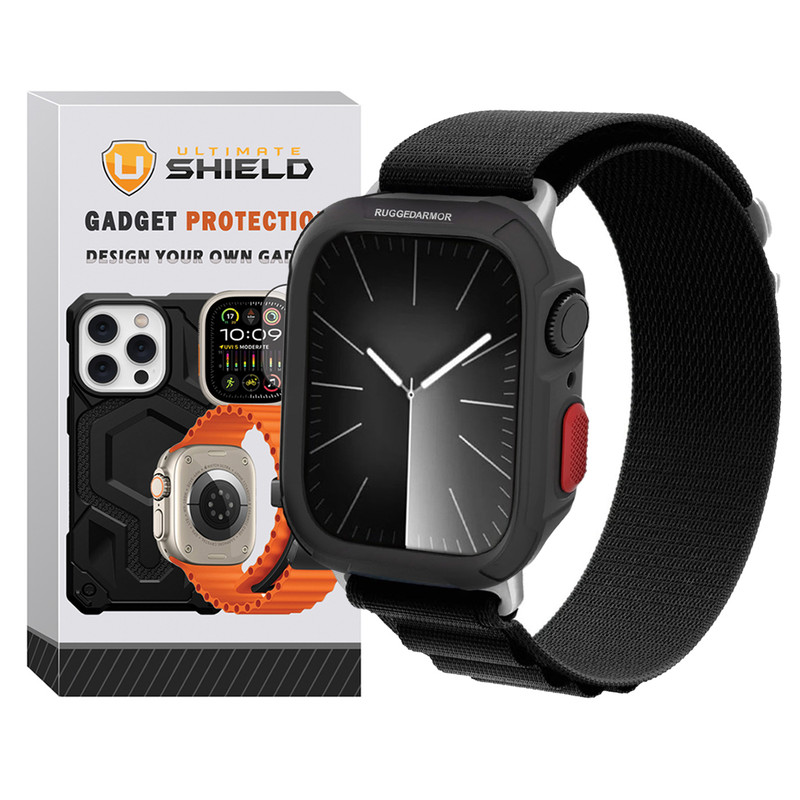 بند آلتیمیت شیلد مدل Alpine Rugged مناسب برای اپل واچ Series 9 41mm به همراه کاور