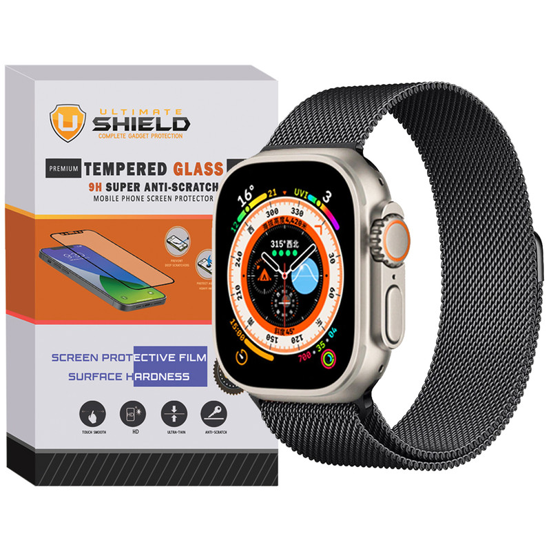 بند آلتیمیت شیلد مدل Milanese مناسب برای اپل واچ سری 1 / 2 / 3 / 4 / 5 / 6 / 7 / 8 / SE / Ultra سایز 42 / 44 / 45 / 49 میلی متری