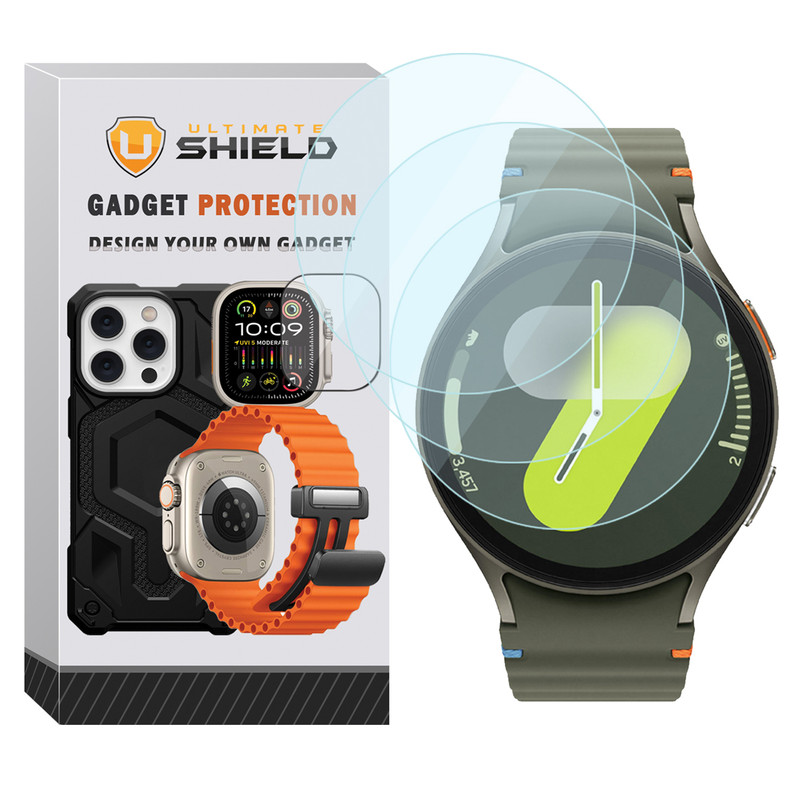 محافظ صفحه نمایش شیشه‌ای آلتیمیت شیلد مدل Glass-UL مناسب برای ساعت هوشمند سامسونگ Galaxy Watch 7 40mm بسته سه عددی