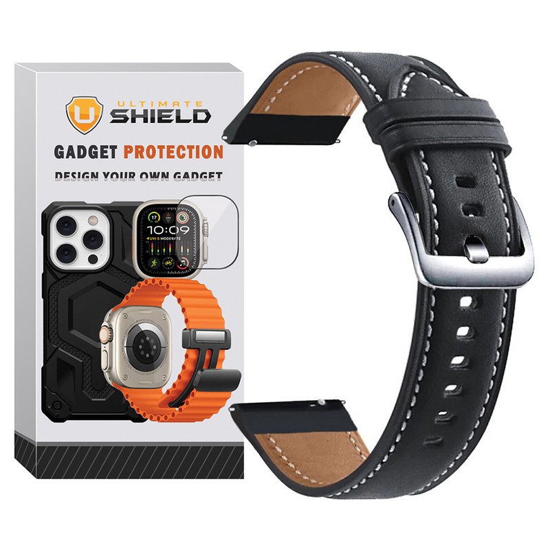 بند آلتیمیت شیلد مدل Leather SM مناسب برای ساعت هوشمند هایلو RS4 / RS4 Plus / LS02 20mm