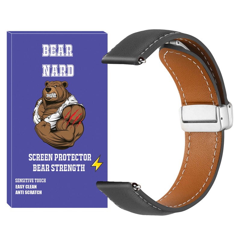 بند برنارد مدل Mag Leather BR مناسب برای ساعت هوشمند هایلو سایز 20 میلی متری RS4 / RS4 Plus / LS02