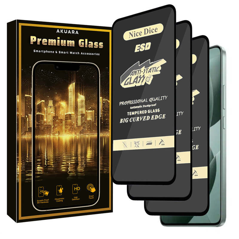 محافظ صفحه نمایش آکوآرا مدل Premium Antis3 Nice مناسب برای گوشی موبایل سامسونگ Galaxy S25 FE بسته سه عددی