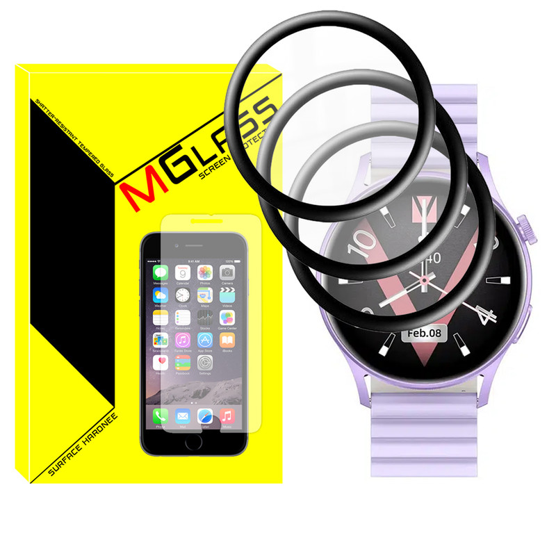 محافظ صفحه نمایش نانو ام‌گلس مدل NMG مناسب برای ساعت هوشمند شیائومی Kieslect Lora 2 بسته سه عددی