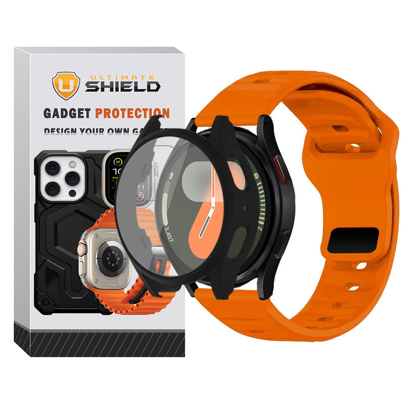 بند آلتیمیت شیلد مدل SPG_Sport_GRD مناسب برای ساعت هوشمند سامسونگ Galaxy Watch 7 40mm به همراه کاور