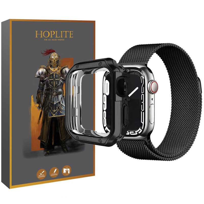 بند هاپلایت مدل Milanese LUX HL مناسب برای اپل واچ Series SE 2022 Aluminum Case 40mm / SE 2021 Aluminum Case 40mm / Series 5 40mm / Series 6 40mm / Series 4 40mm به همراه کاور