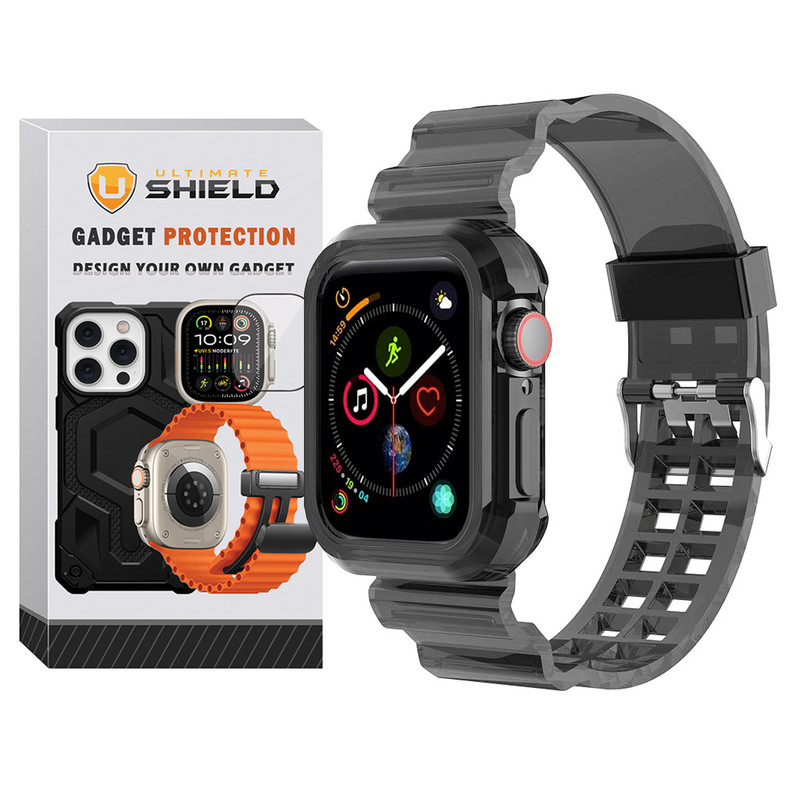 بند آلتیمیت شیلد مدل Transparent Shock مناسب برای اپل واچ 38 mm سری 2 به همراه کاور