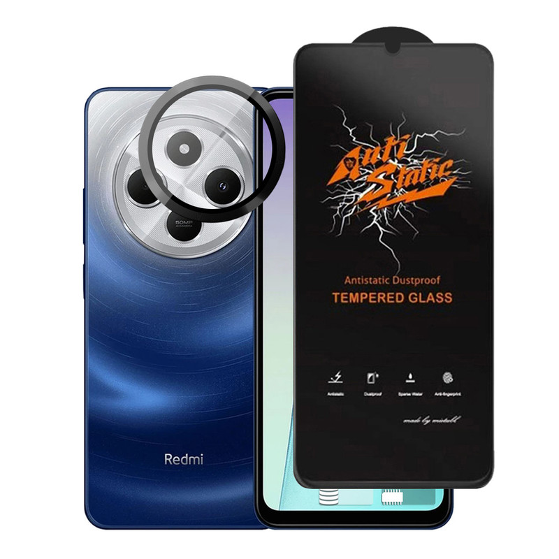 محافظ صفحه نمایش آکوآرا مدل PremiumAntis-Ring مناسب برای گوشی موبایل شیائومی Redmi 14C به همراه محافظ لنز دوربین