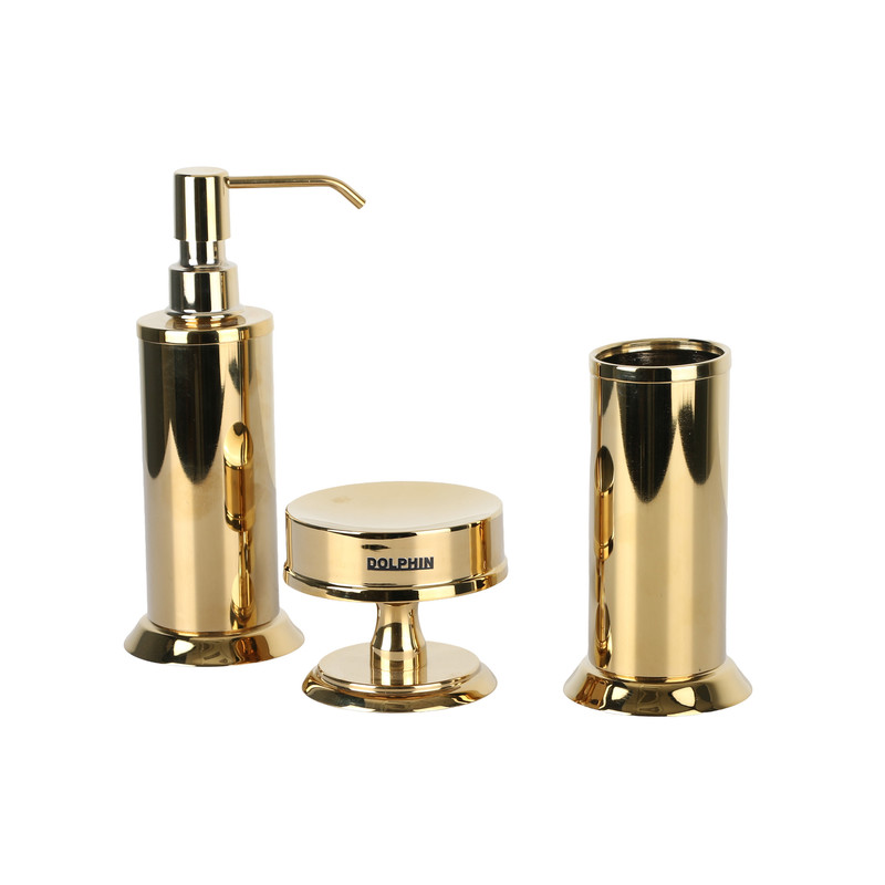 ست سرویس بهداشتی 3 پارچه دلفین مدل brass-003