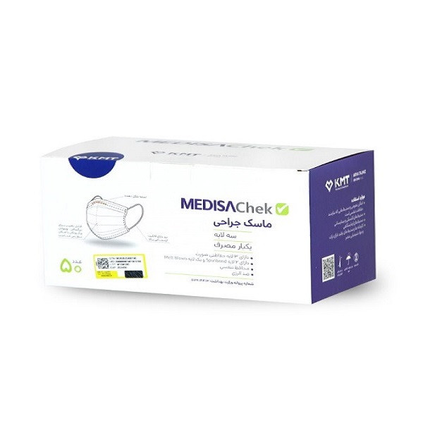 ماسک تنفسی مدیساچک مدل سه لایه بسته  50 عددی