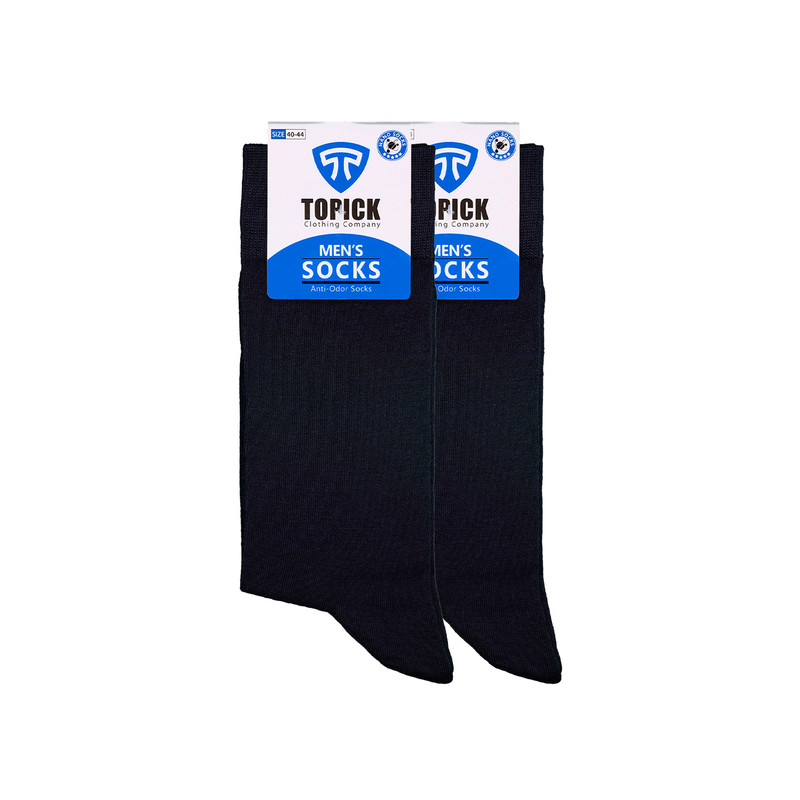 جوراب ساق بلند مردانه تاپیک مدل نانو آنتی باکتریال بسته دو عددی