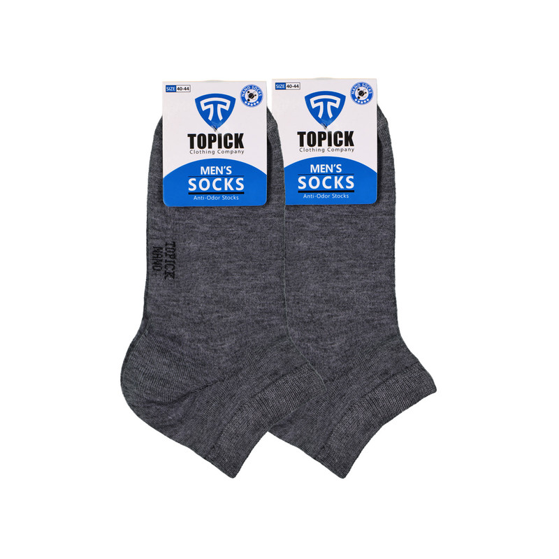 جوراب ساق کوتاه مردانه تاپیک مدل نانو آنتی باکتریال بسته دو عددی
