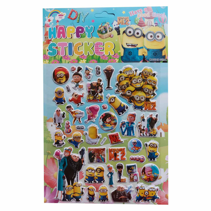 برچسب مدل پفکی برجسته طرح مینیون 