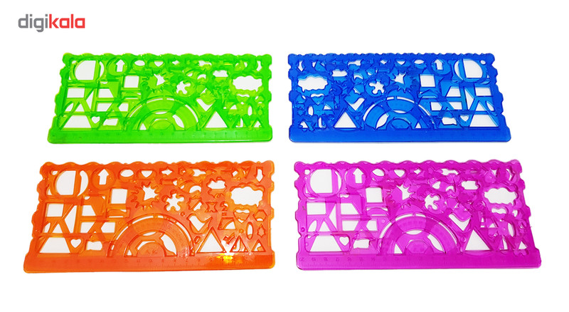 ست خط کش نشکن شابلونی مدل Flexible بسته ۲ عددی