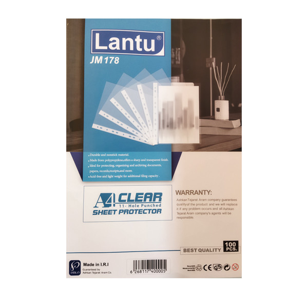 کاور کاغذ A4 لانتو کد 10001 بسته 100 عددی