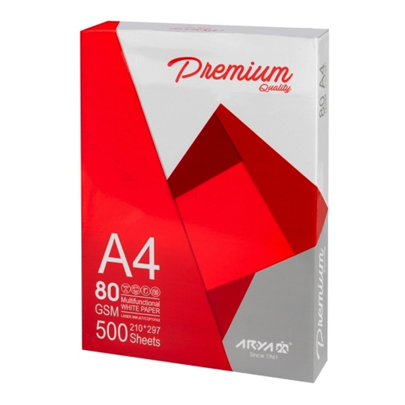 کاغذ A4 آریا مدل premium بسته ۵۰۰ عددی 