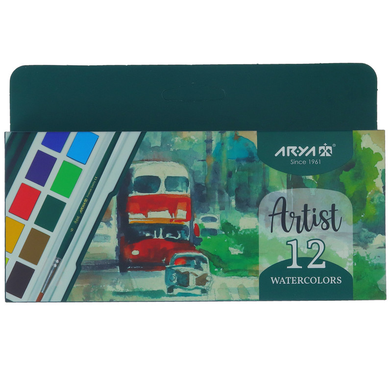 آبرنگ 12 رنگ آریا طرح ماشین