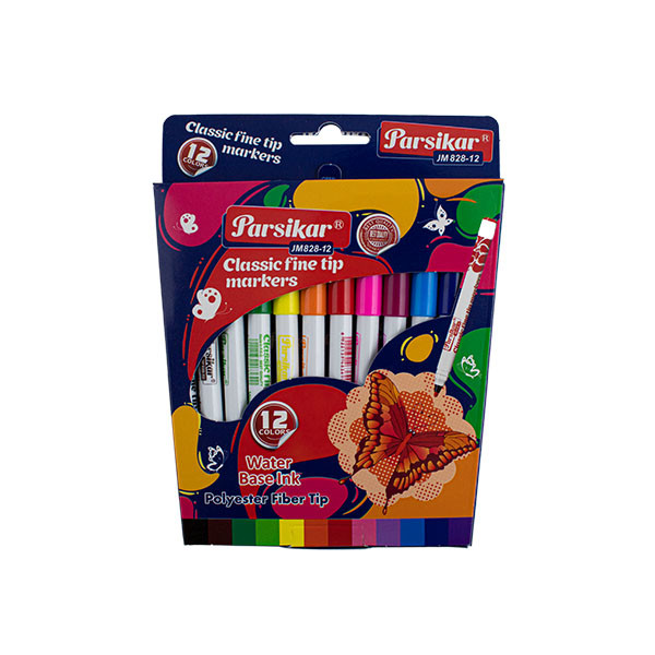 ماژیک رنگ آمیزی 12 رنگ پارسیکار مدل JM828-12