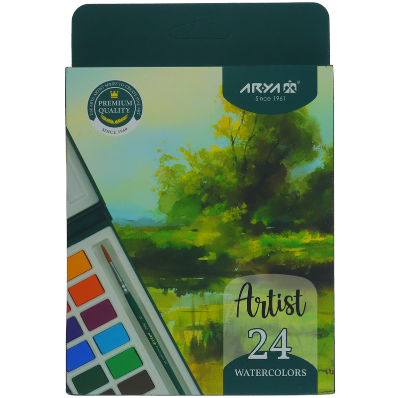 آبرنگ 24 رنگ آریا طرح رودخانه