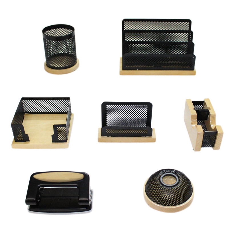 مجموعه لوازم اداری رومیزی 7 تکه شهاب تحریر مدل XP55