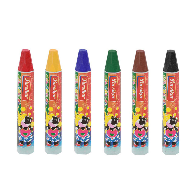 مداد شمعی 6 رنگ پارسیکار کد 1241