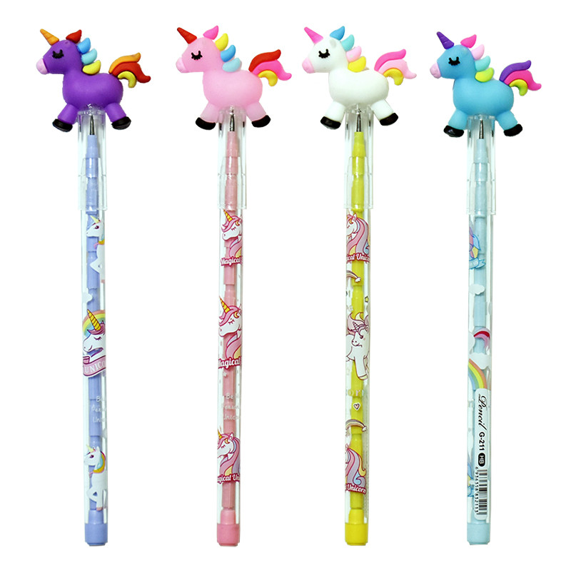 مداد فشنگی طرح یونیکورن مجموعه 4 عددی 