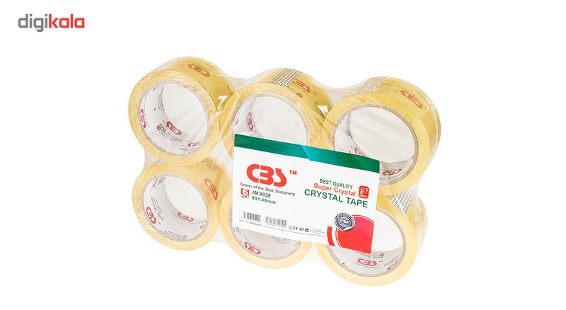 چسب 5 سانت شیشه ای CBS مدل JM9038 پک 6 عددی
