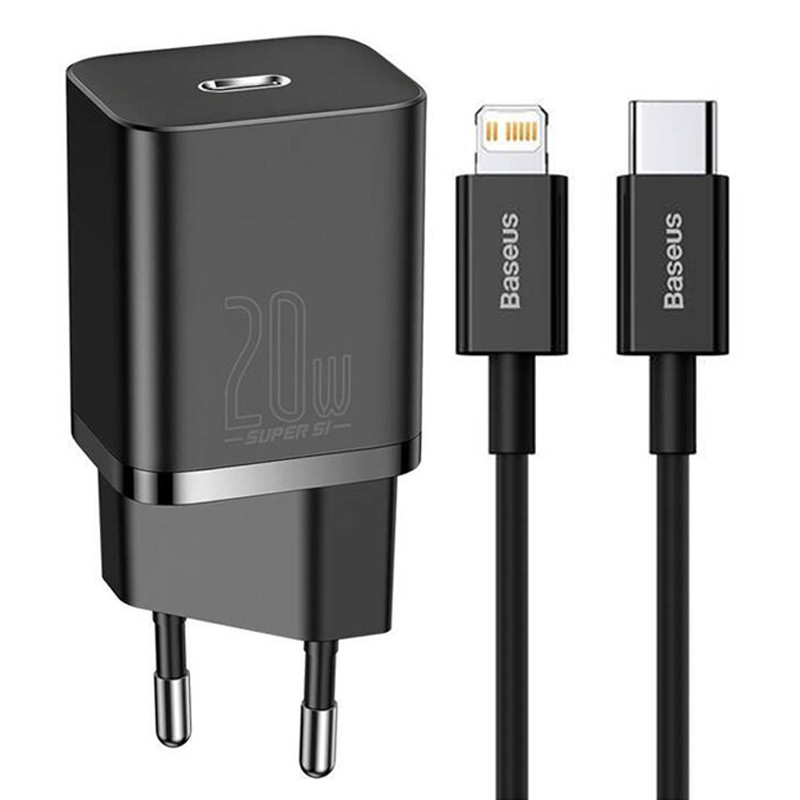 شارژر دیواری 20 وات باسئوس مدل TZCCSUP-B03 به همراه کابل شارژ لایتنینگ